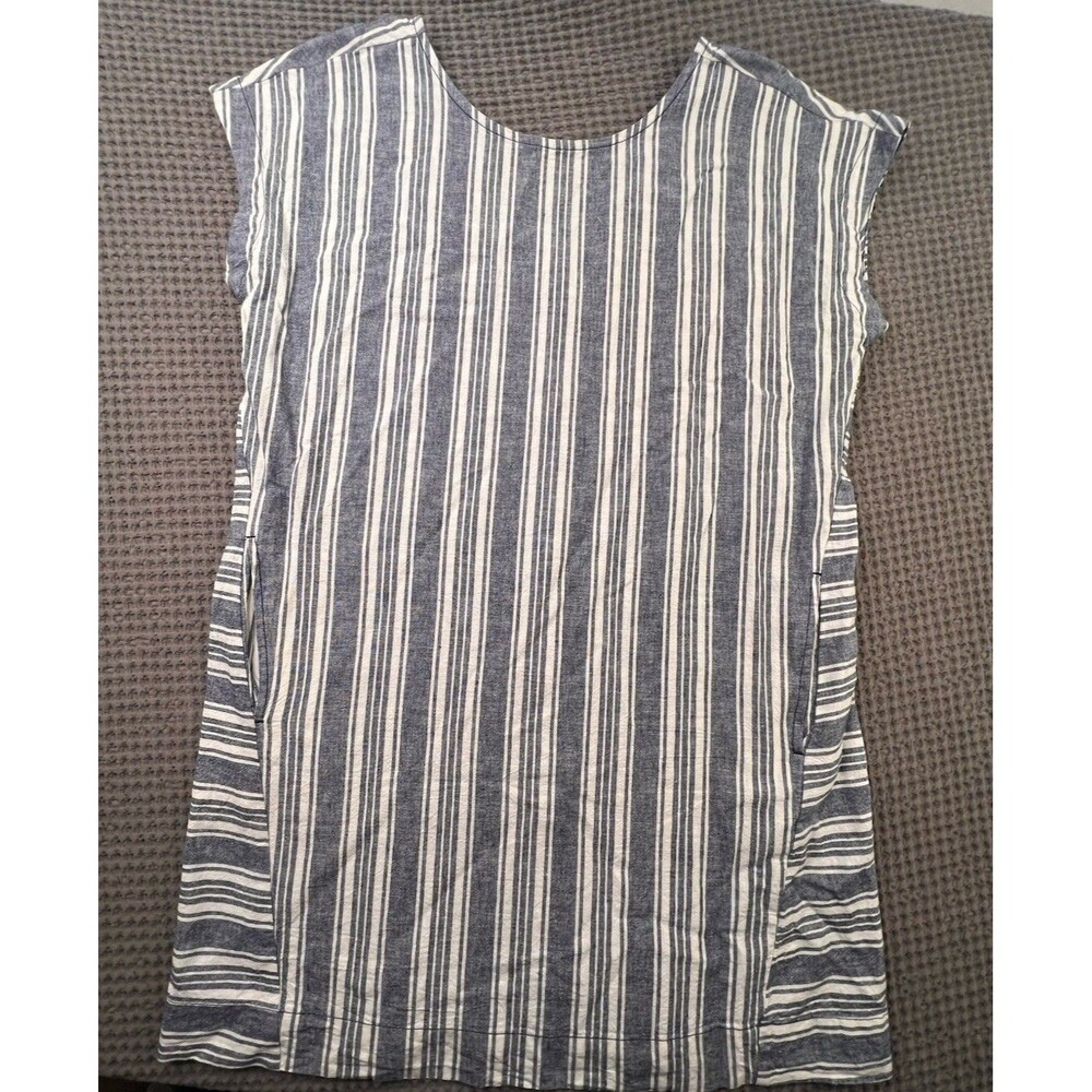 Peyton & Parker Dress Women's Blue Linen Blend Cottage Core Mini Size Large